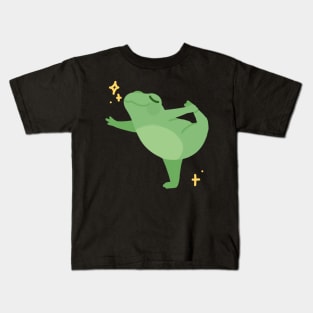 A Green Frog Dancing Ballet Kids T-Shirt